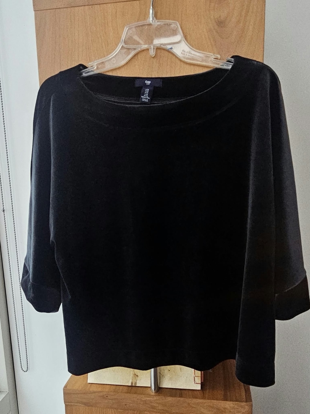 GAP Black Velvet Boatneck Top